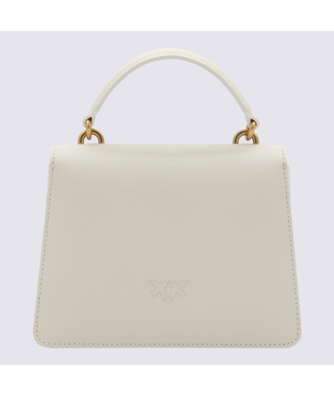 PINKO Белая кожаная сумка с короткими ручками, фото 2
