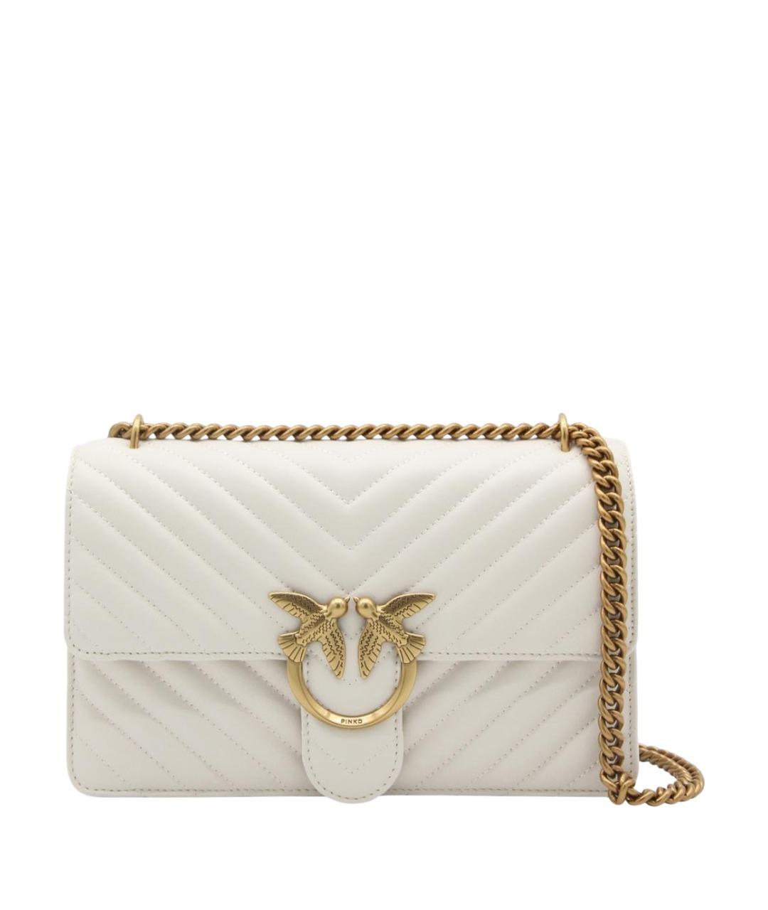 PINKO Белая кожаная сумка через плечо, фото 1