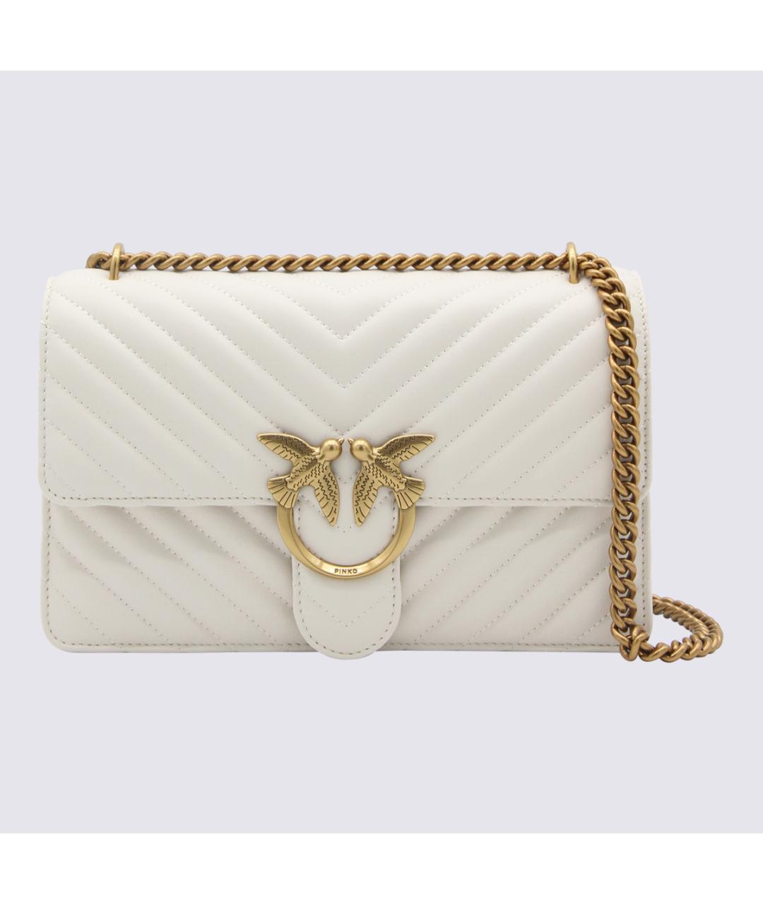 PINKO Белая кожаная сумка через плечо, фото 3