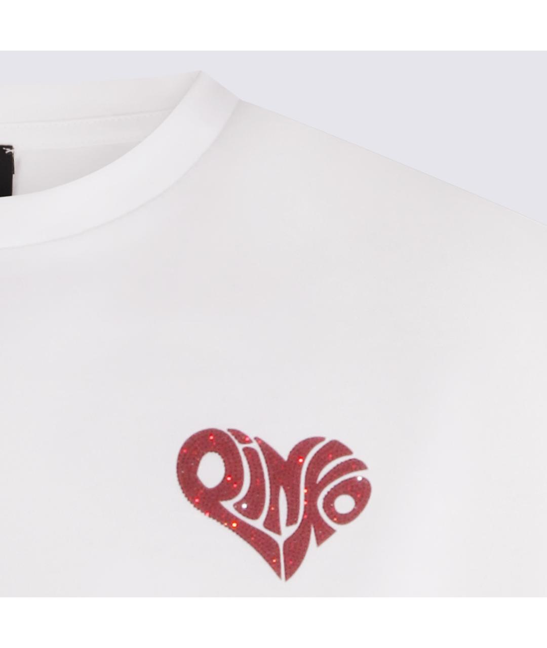 PINKO Белая хлопковая футболка, фото 3