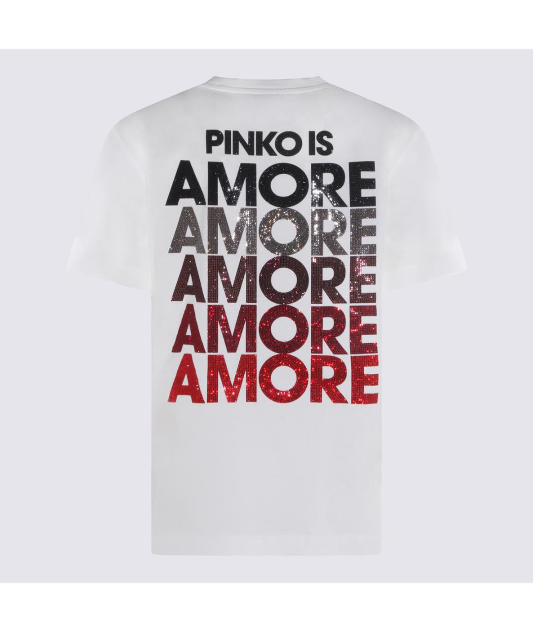 PINKO Белая хлопковая футболка, фото 2