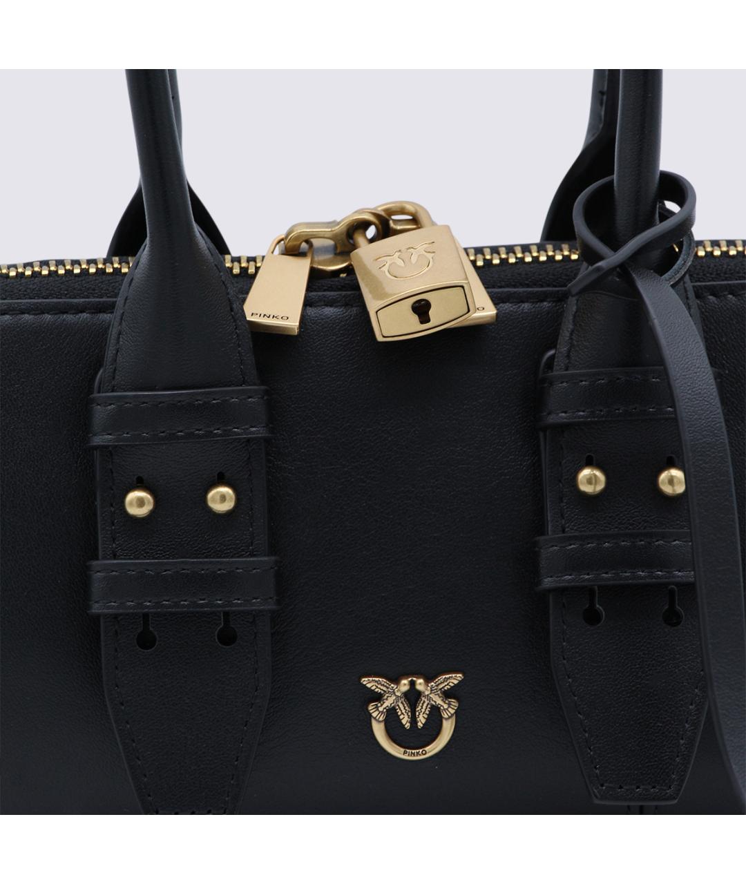 PINKO Черная кожаная сумка через плечо, фото 4