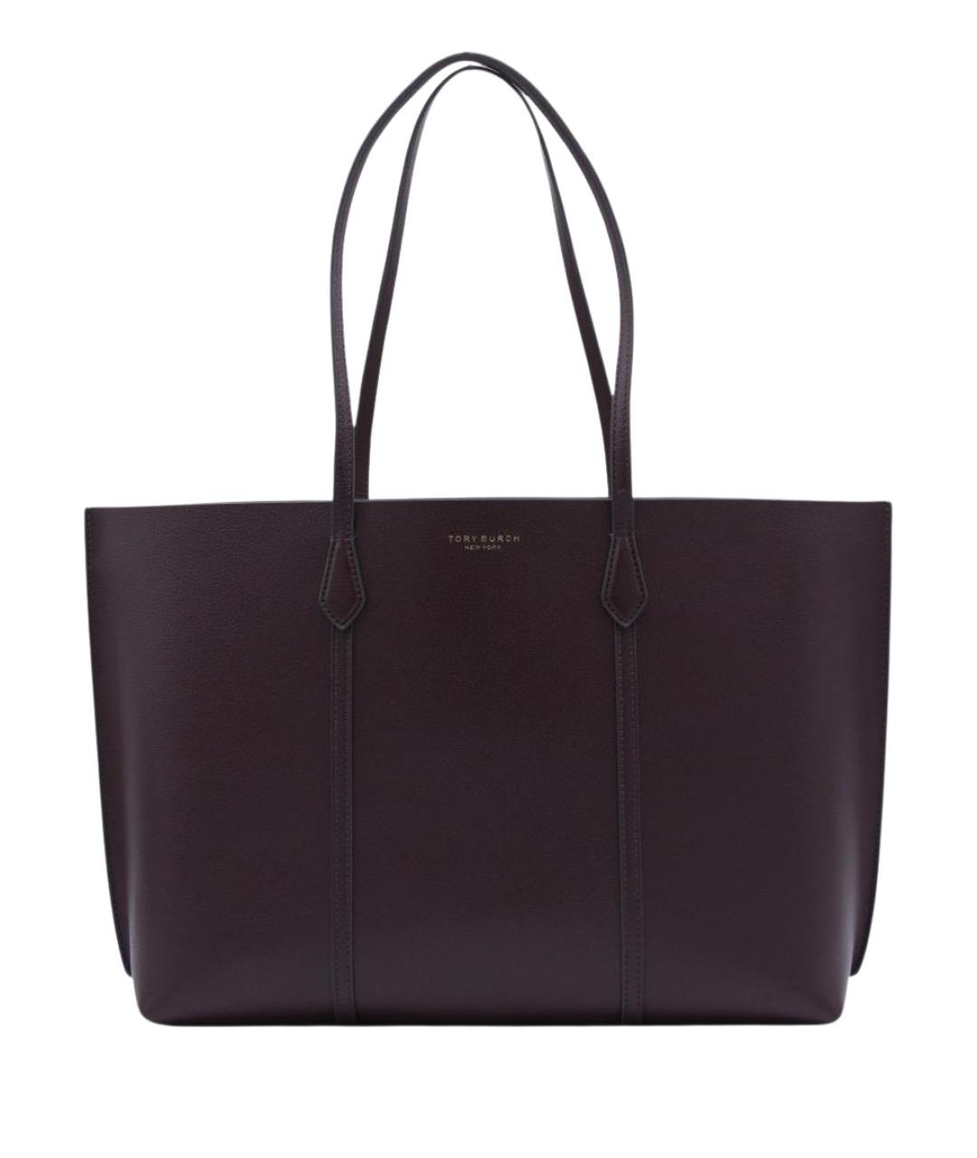 TORY BURCH Бордовая кожаная сумка тоут, фото 1