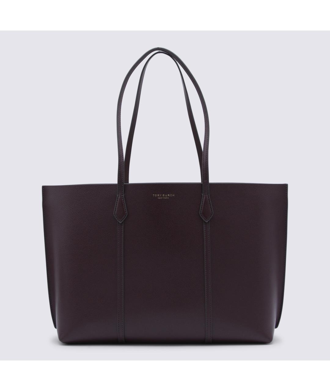 TORY BURCH Бордовая кожаная сумка тоут, фото 5