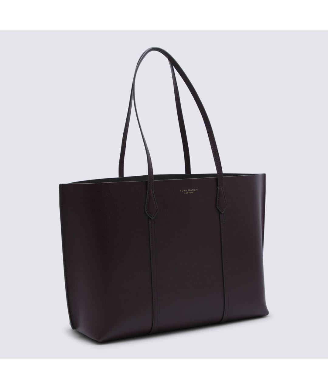 TORY BURCH Бордовая кожаная сумка тоут, фото 2