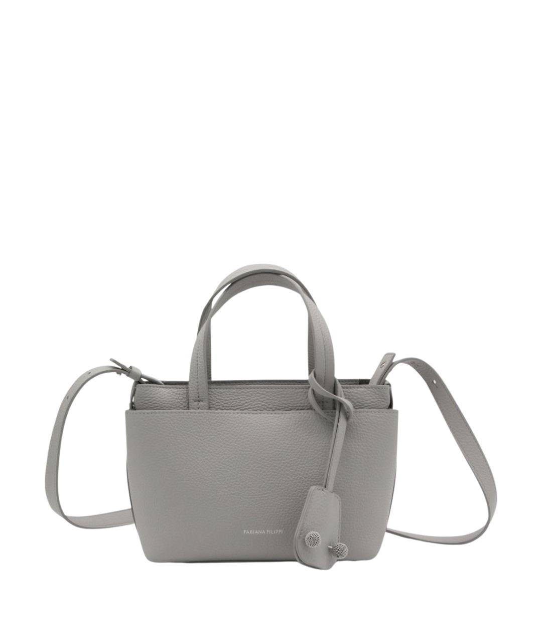 FABIANA FILIPPI Серая кожаная сумка тоут, фото 1