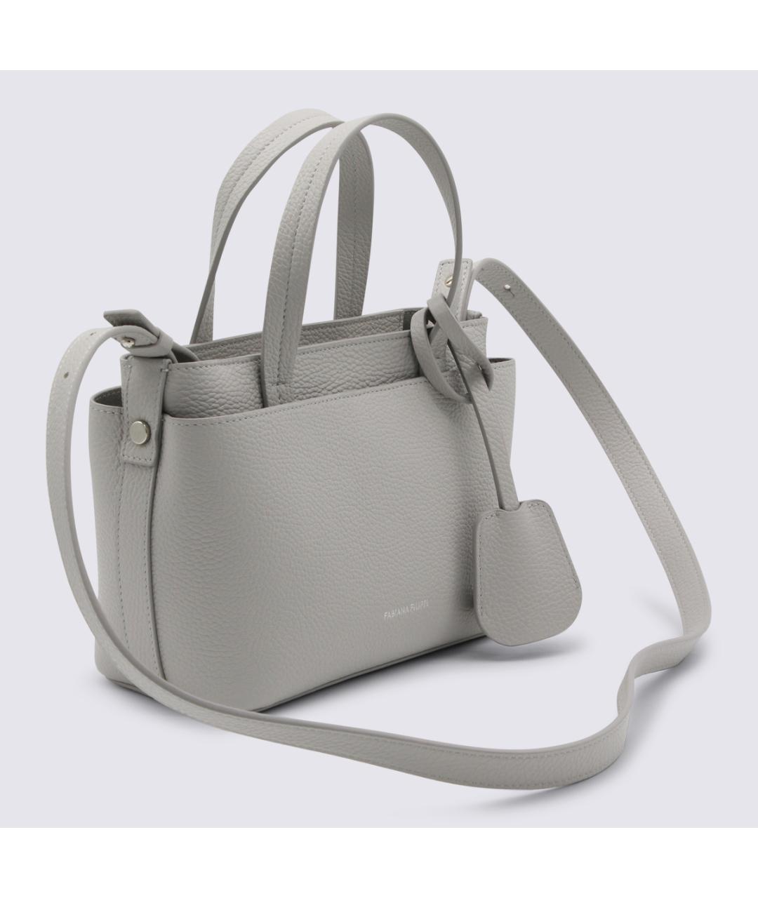 FABIANA FILIPPI Серая кожаная сумка тоут, фото 2