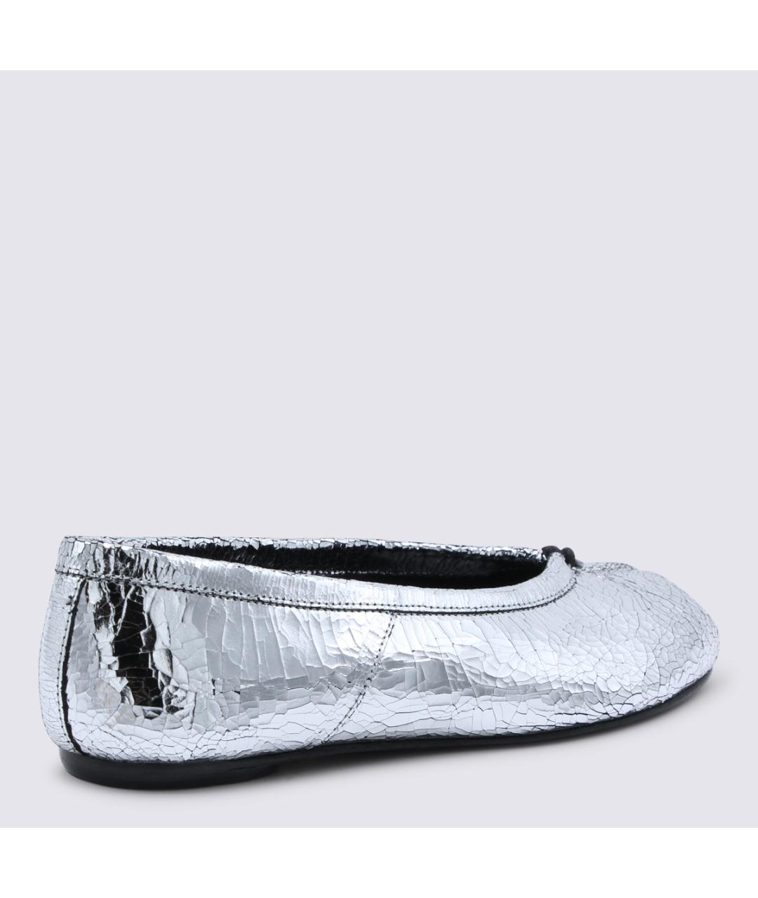 MAISON MARGIELA Серебряные кожаные балетки, фото 3