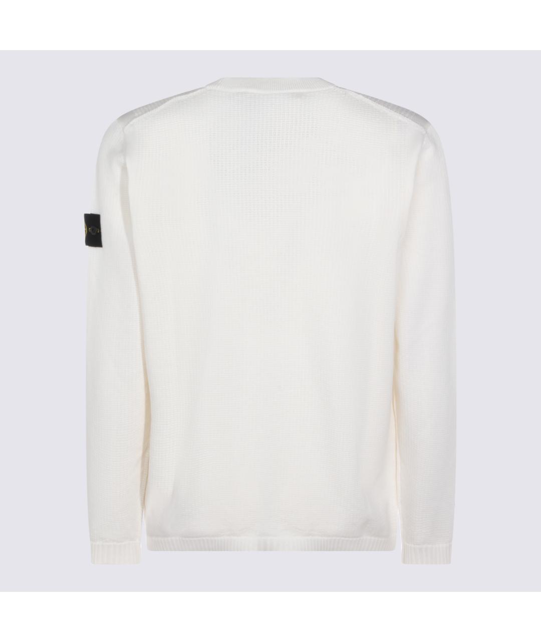 STONE ISLAND Белый хлопковый джемпер / свитер, фото 2