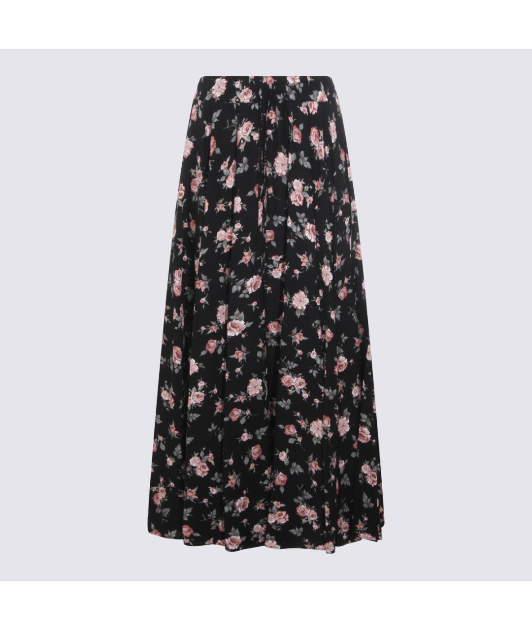 DOLCE&GABBANA Черная шелковая юбка миди, фото 4