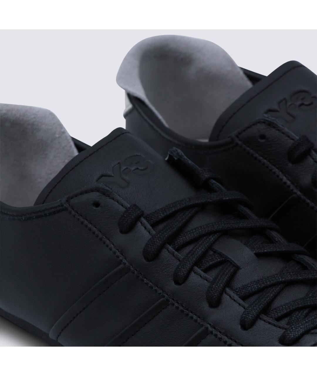 Y-3 Черные кожаные низкие кроссовки / кеды, фото 4