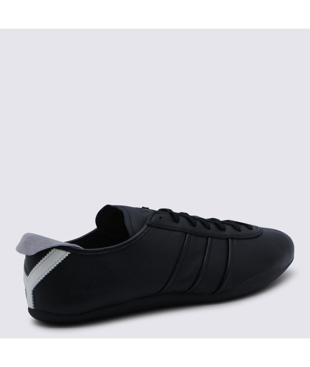 Y-3 Черные кожаные низкие кроссовки / кеды, фото 3