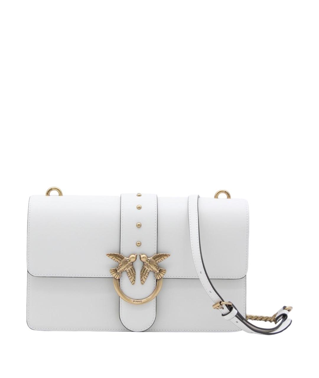 PINKO Белая кожаная сумка через плечо, фото 1