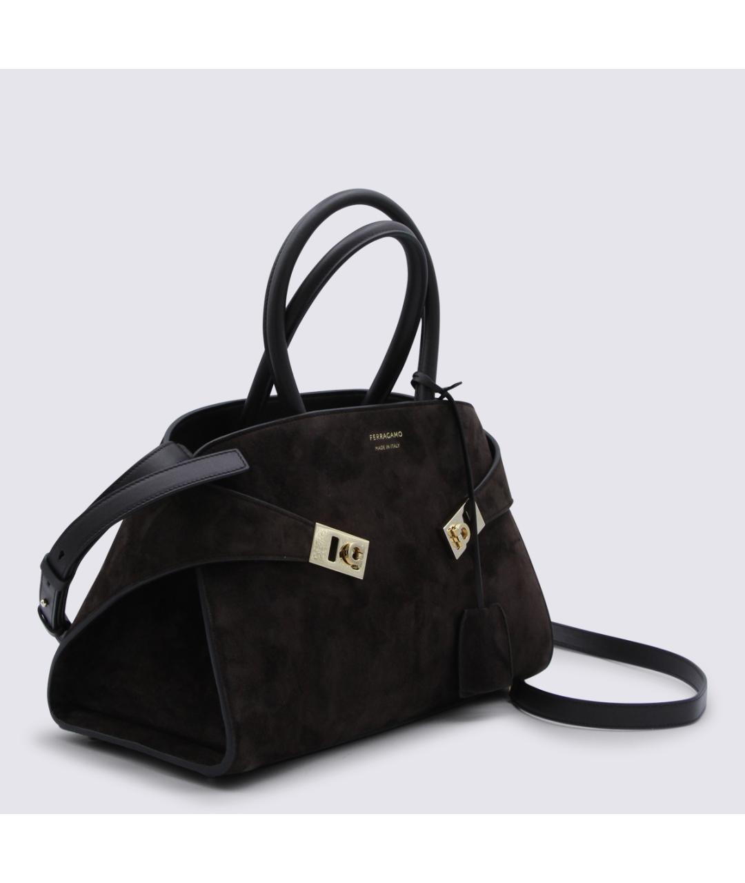 FERRAGAMO Коричневая кожаная сумка тоут, фото 2