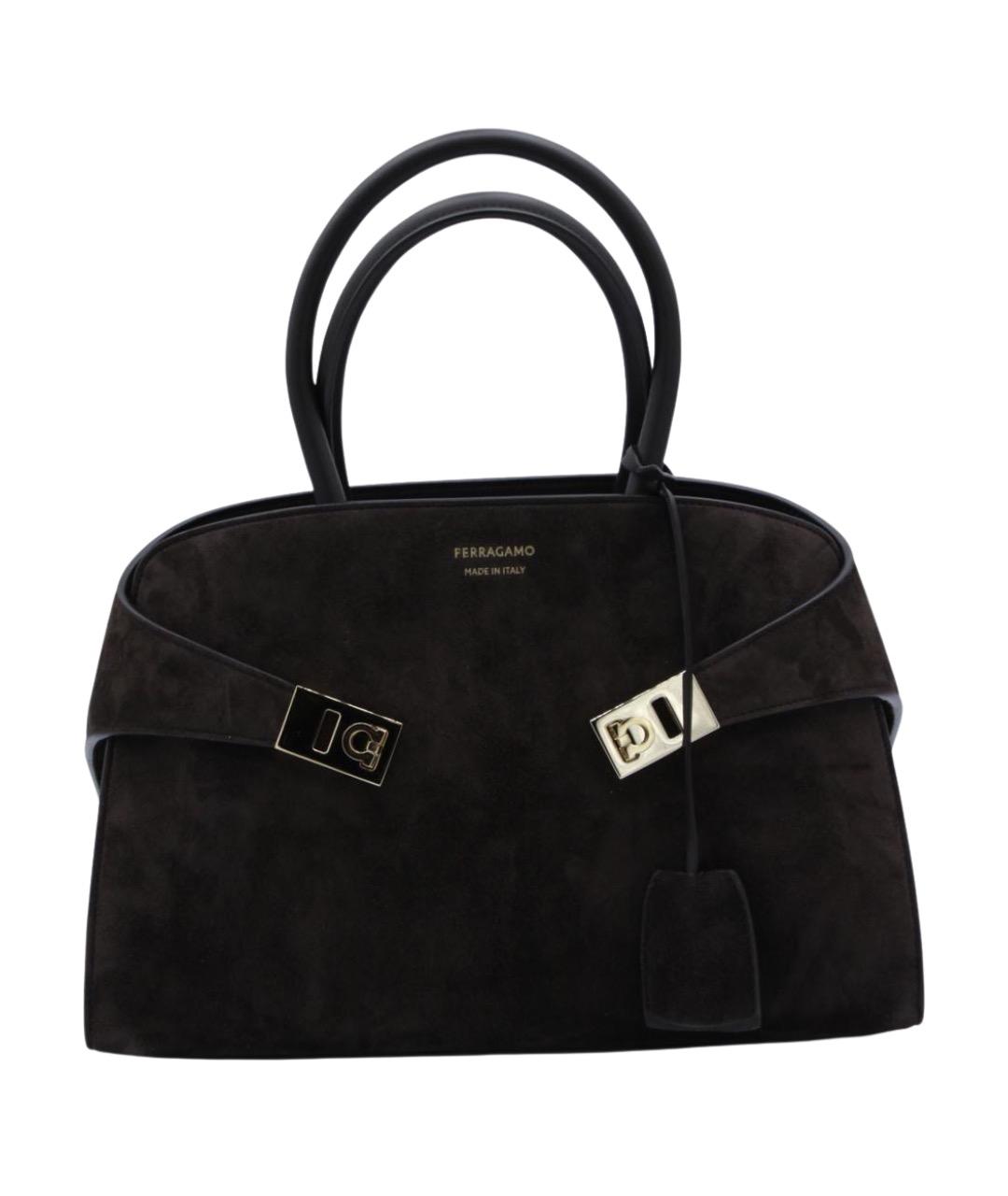 FERRAGAMO Коричневая кожаная сумка тоут, фото 1