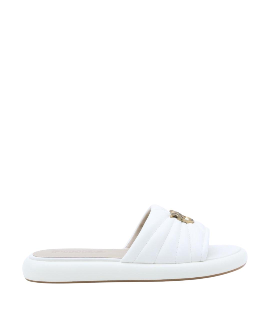 PINKO Белые кожаные шлепанцы, фото 1