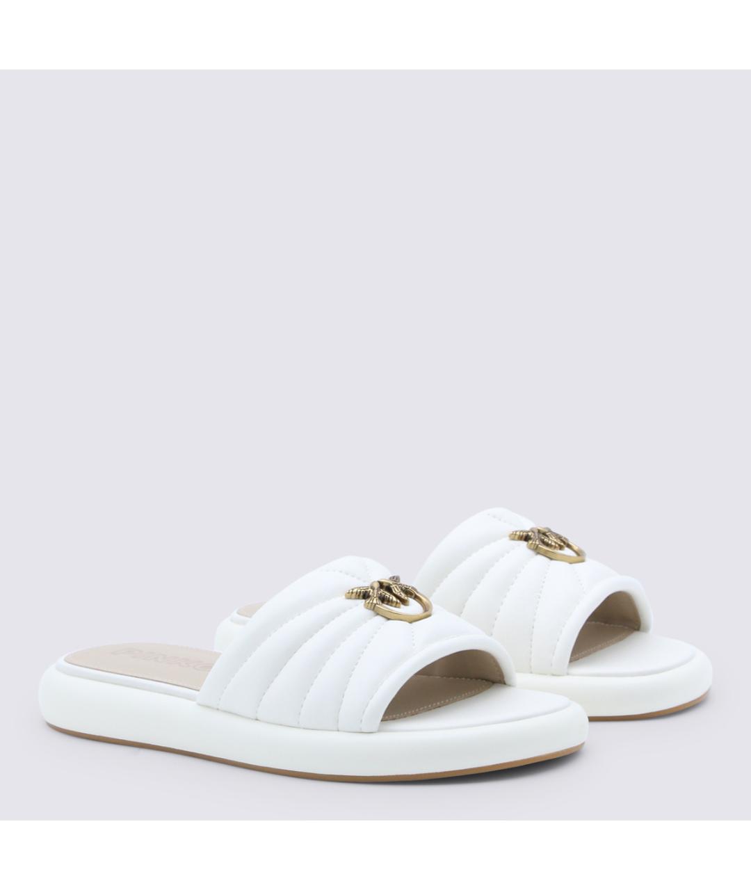 PINKO Белые кожаные шлепанцы, фото 2