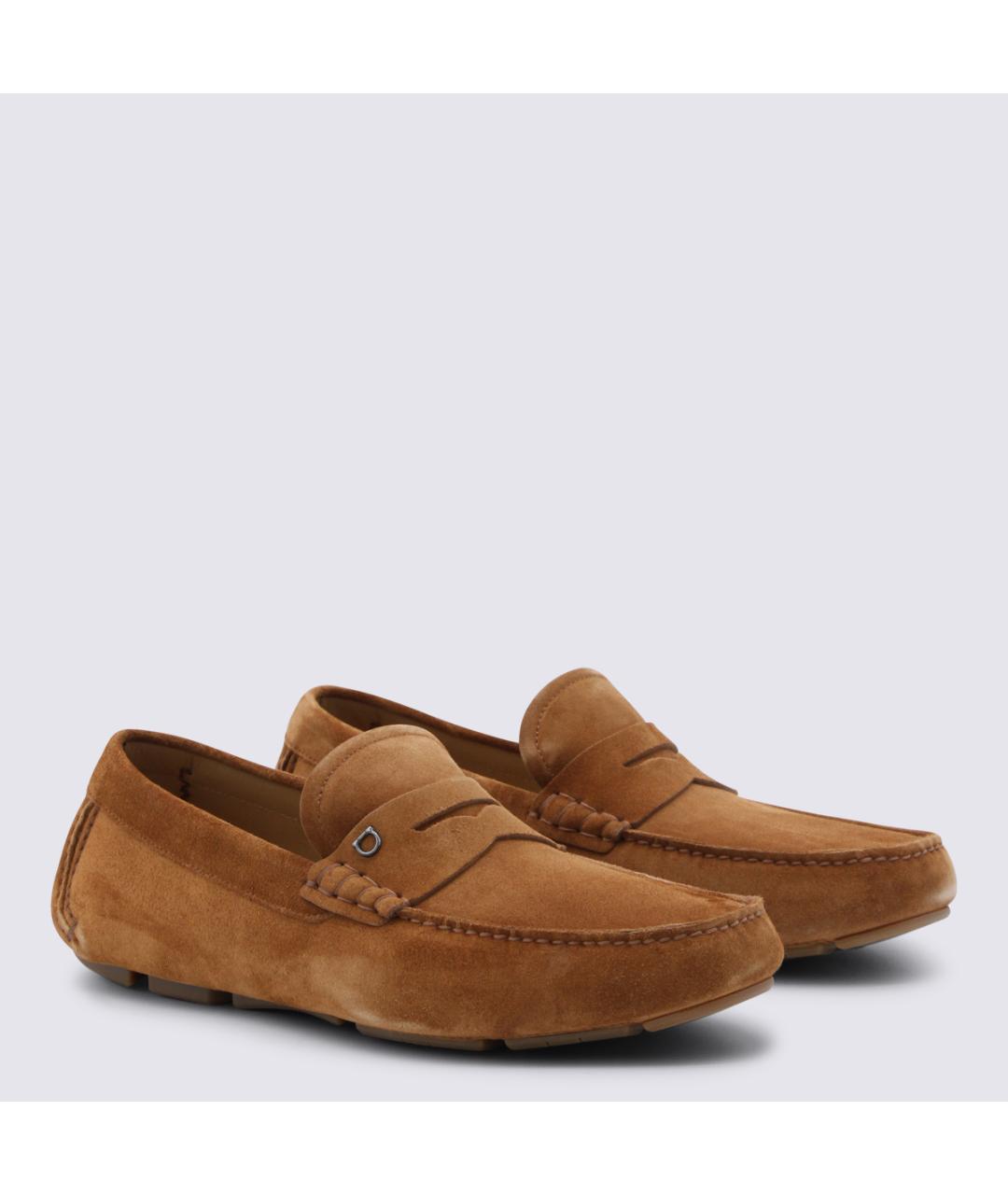 FERRAGAMO Коричневые замшевые мокасины, фото 2