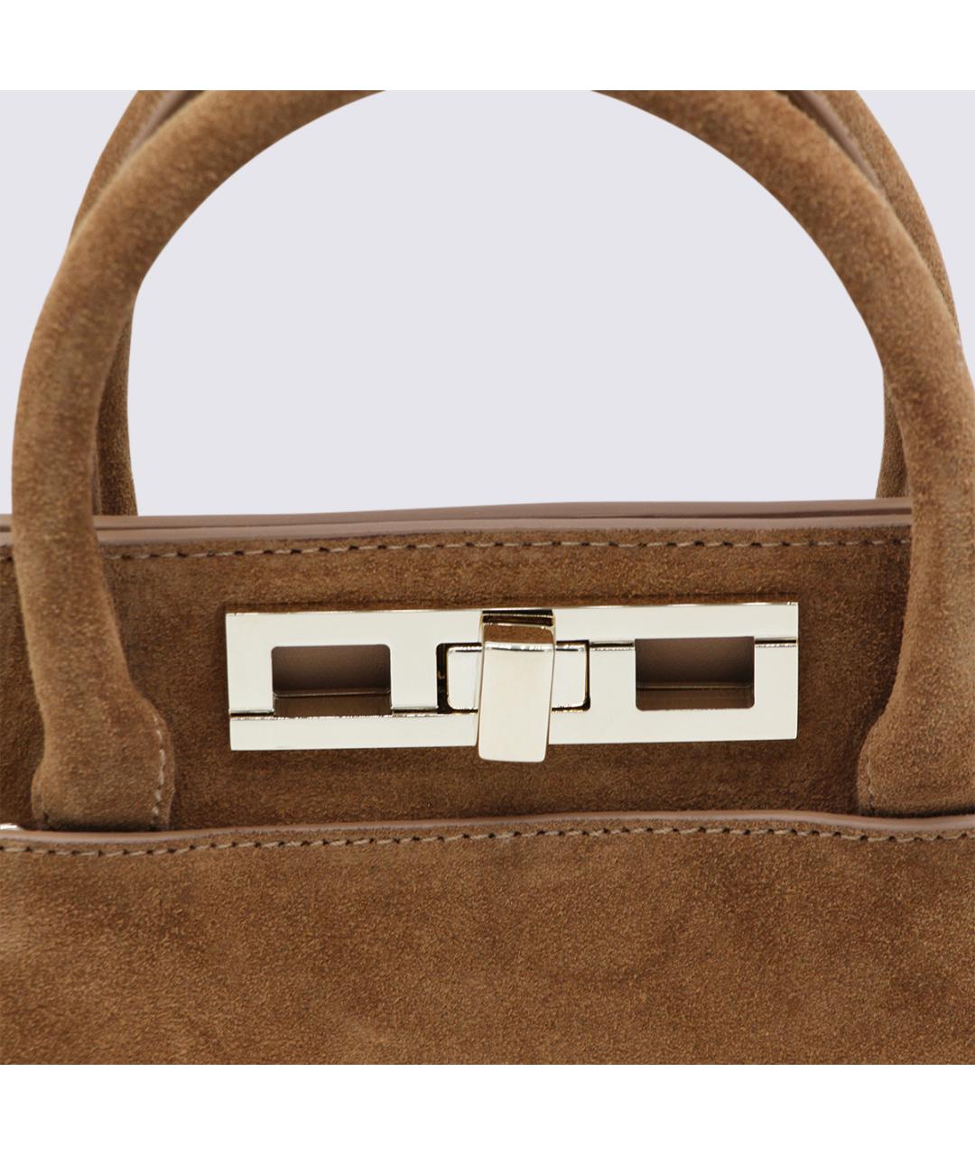 FABIANA FILIPPI Коричневая кожаная сумка с короткими ручками, фото 4