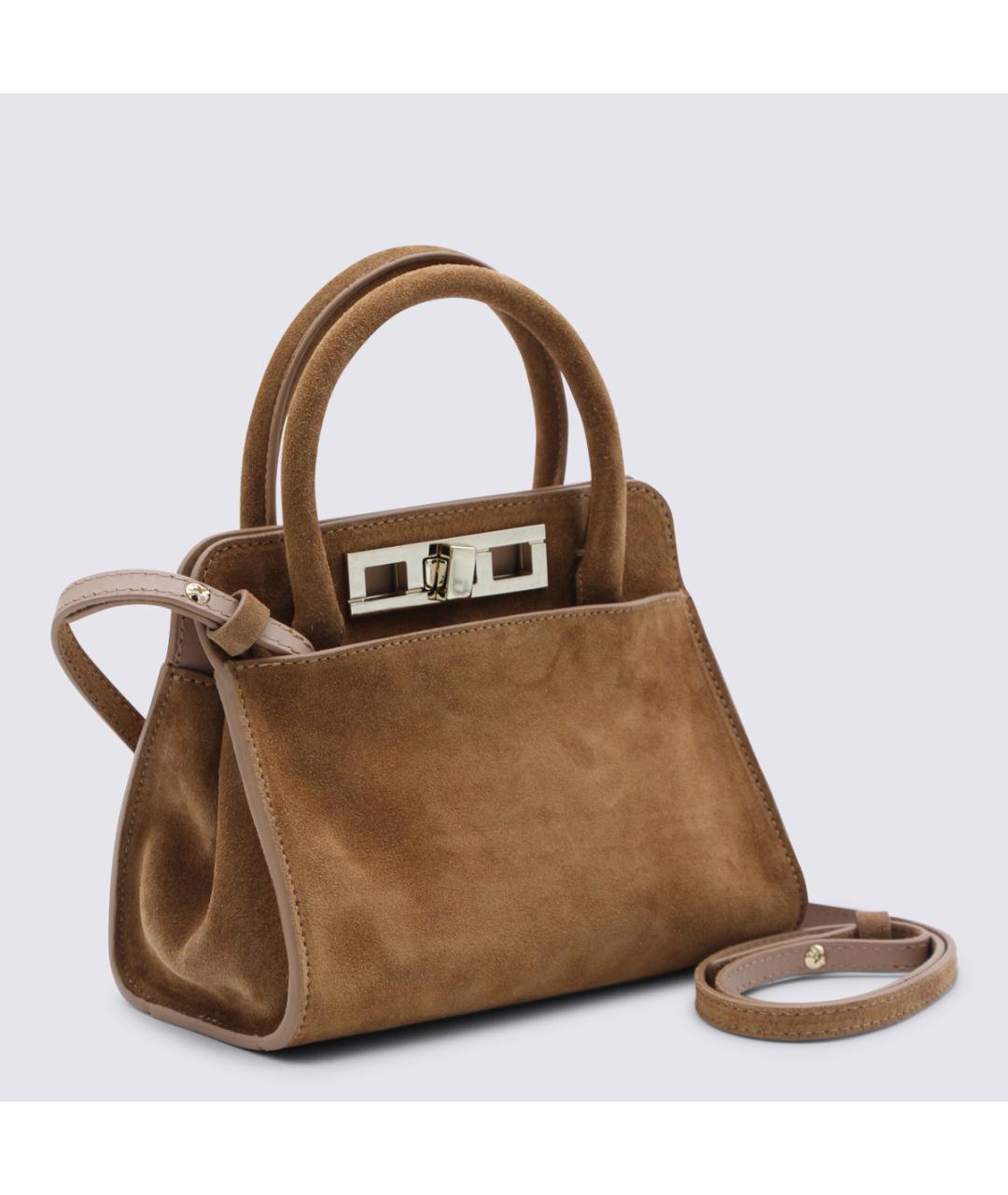 FABIANA FILIPPI Коричневая кожаная сумка с короткими ручками, фото 2