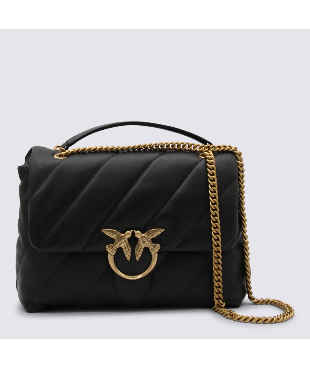 PINKO Черная кожаная сумка через плечо, фото 3