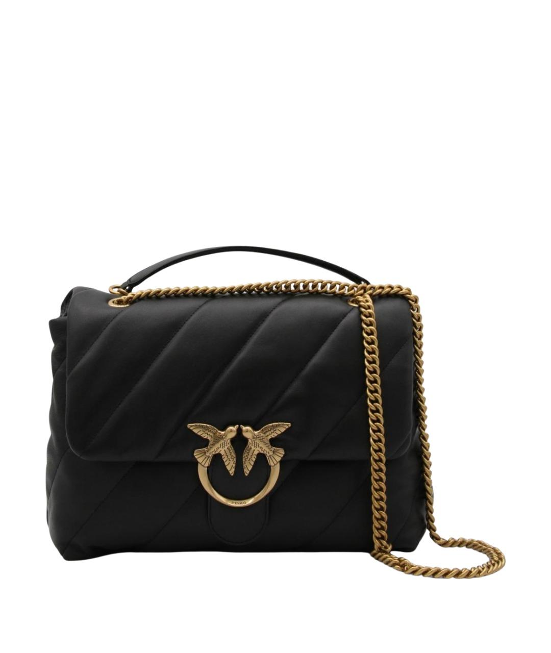 PINKO Черная кожаная сумка через плечо, фото 1