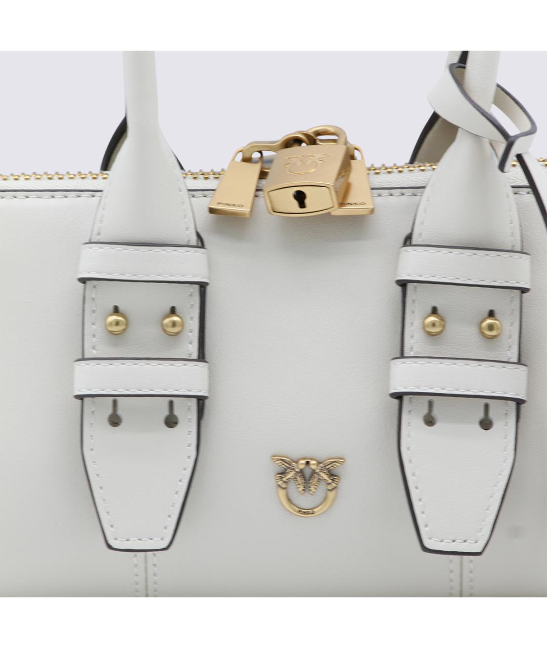PINKO Белая кожаная сумка через плечо, фото 4