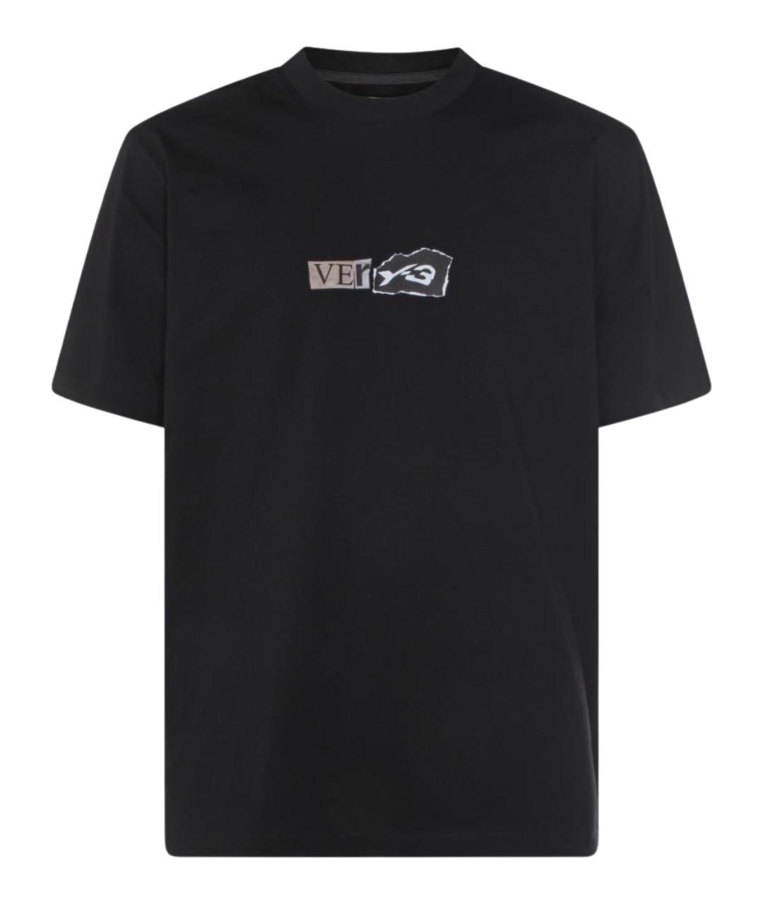 Y-3 Черная хлопковая футболка, фото 1