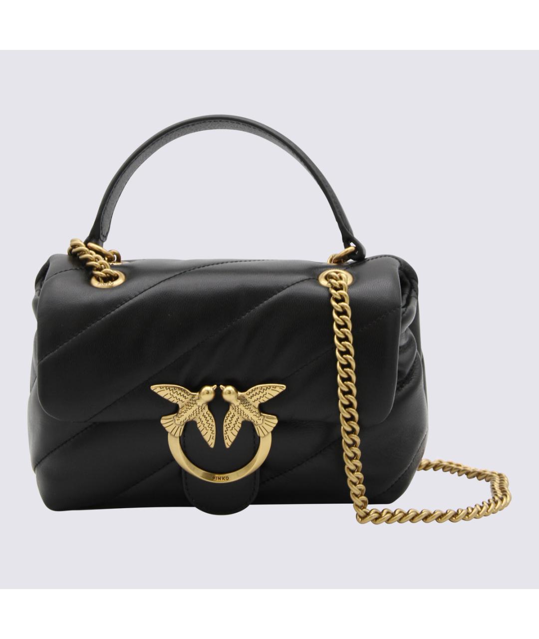 PINKO Черная кожаная сумка через плечо, фото 3