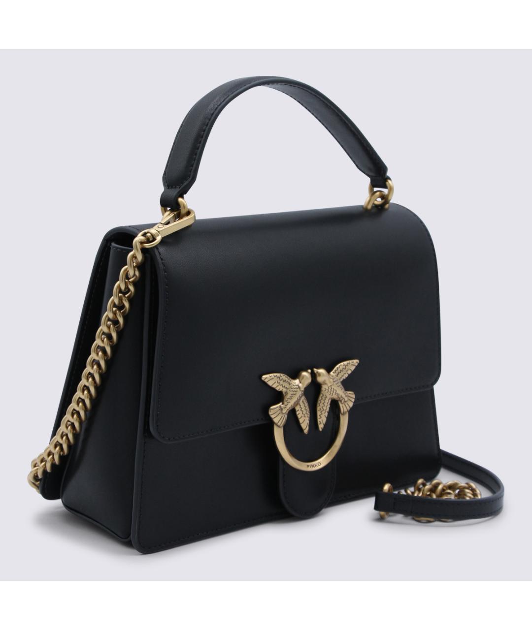 PINKO Черная кожаная сумка через плечо, фото 2