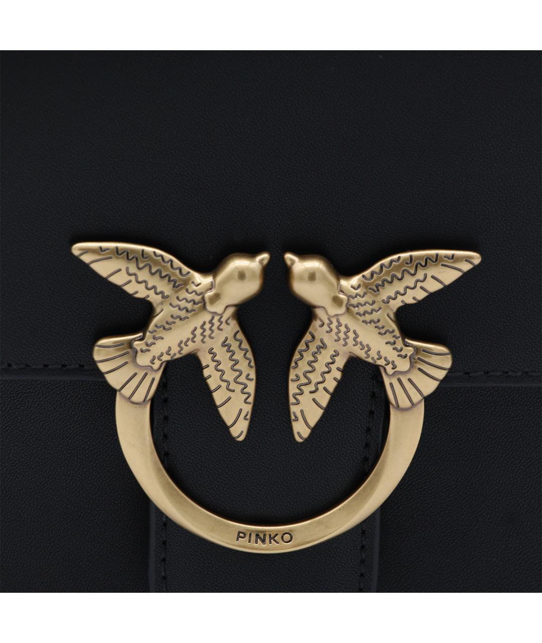 PINKO Черная кожаная сумка через плечо, фото 4