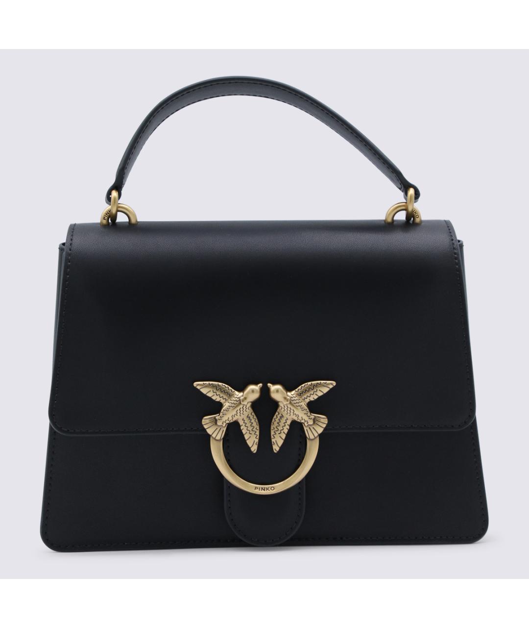 PINKO Черная кожаная сумка через плечо, фото 5