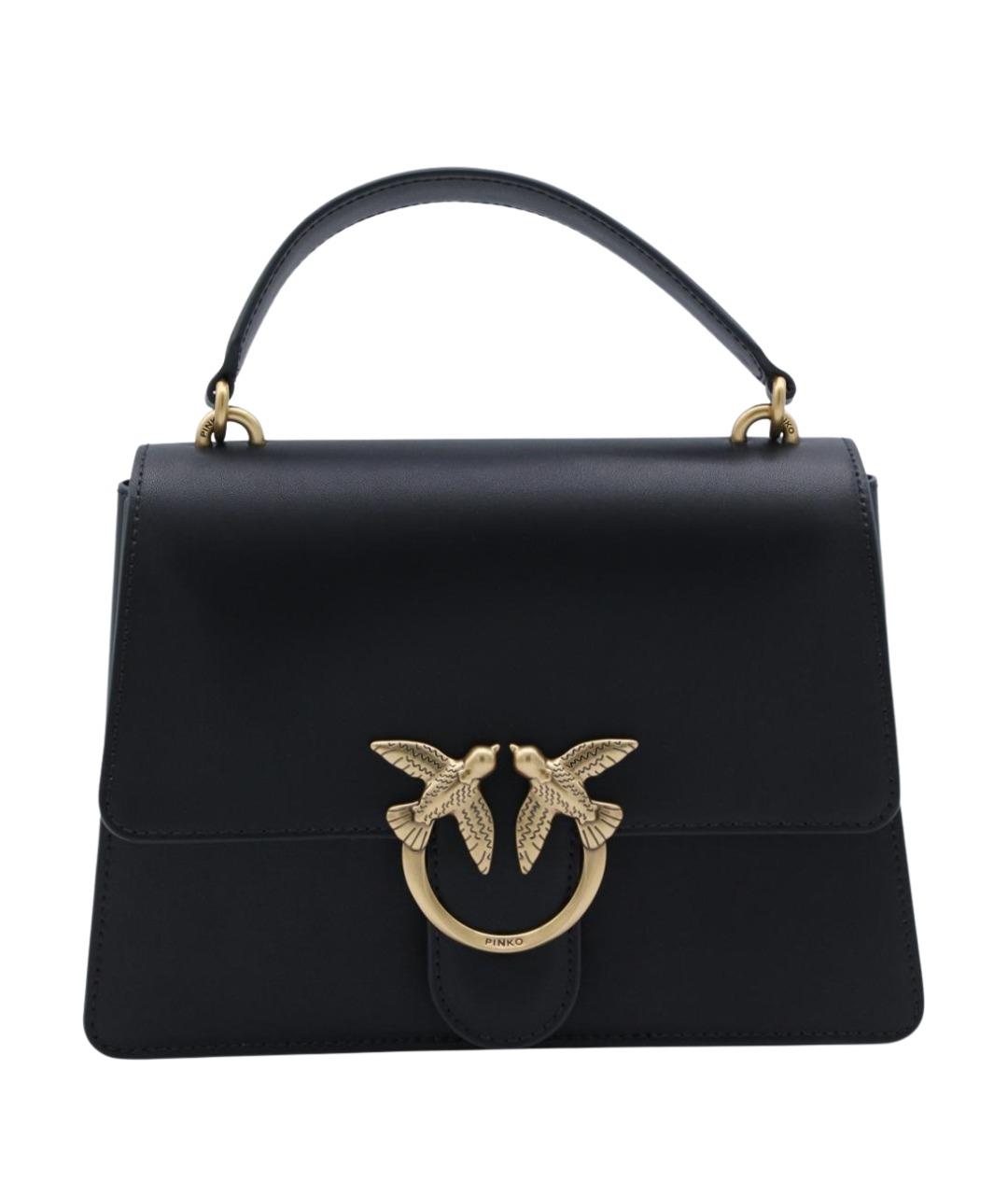 PINKO Черная кожаная сумка через плечо, фото 1