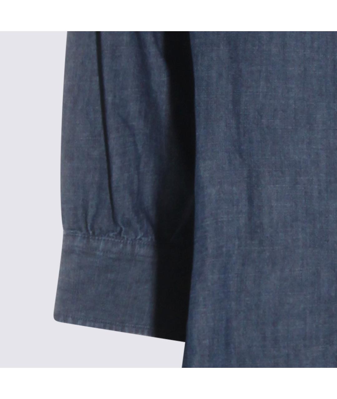 JIL SANDER Синее хлопковое повседневное платье, фото 4