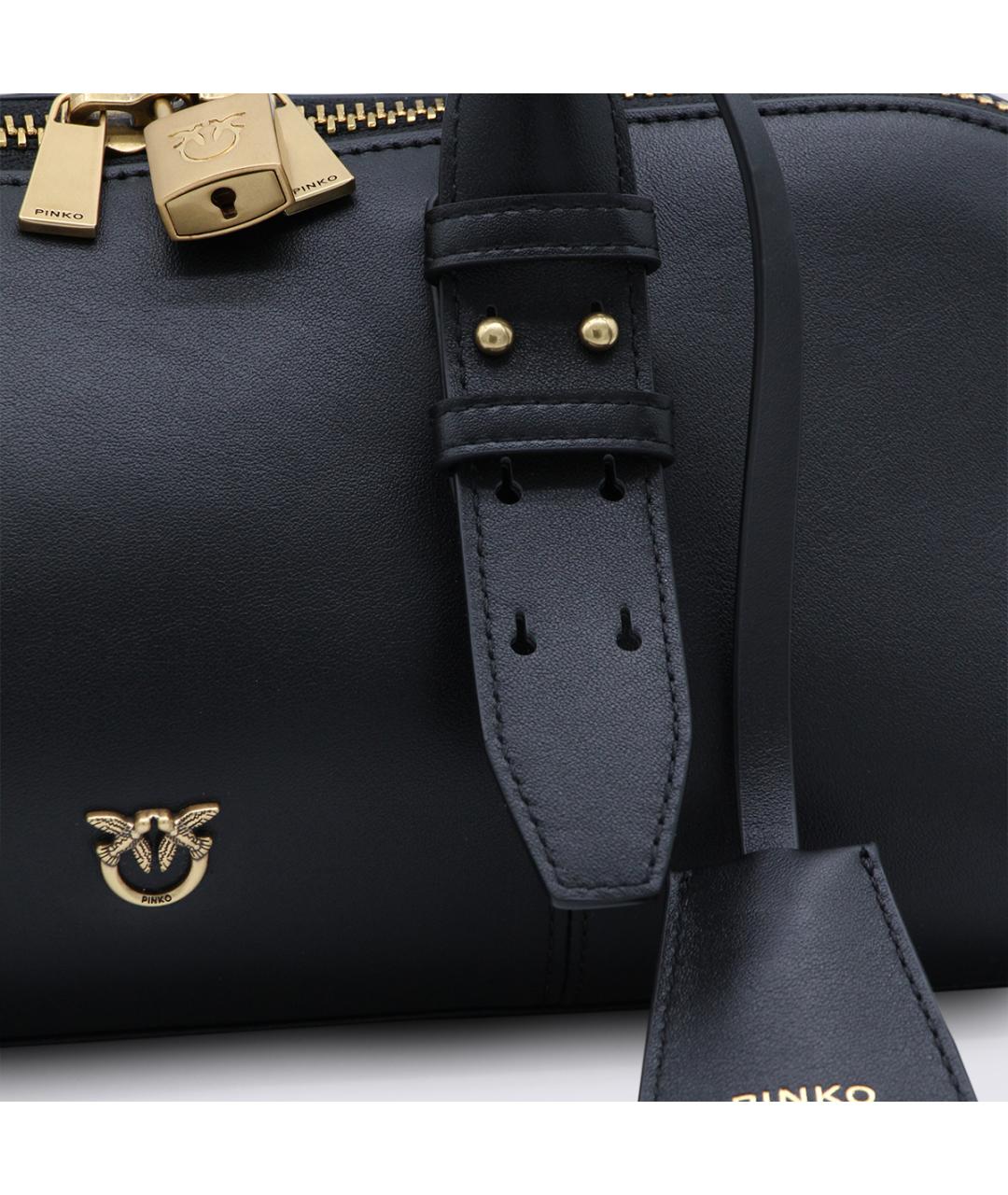 PINKO Черная кожаная сумка тоут, фото 4