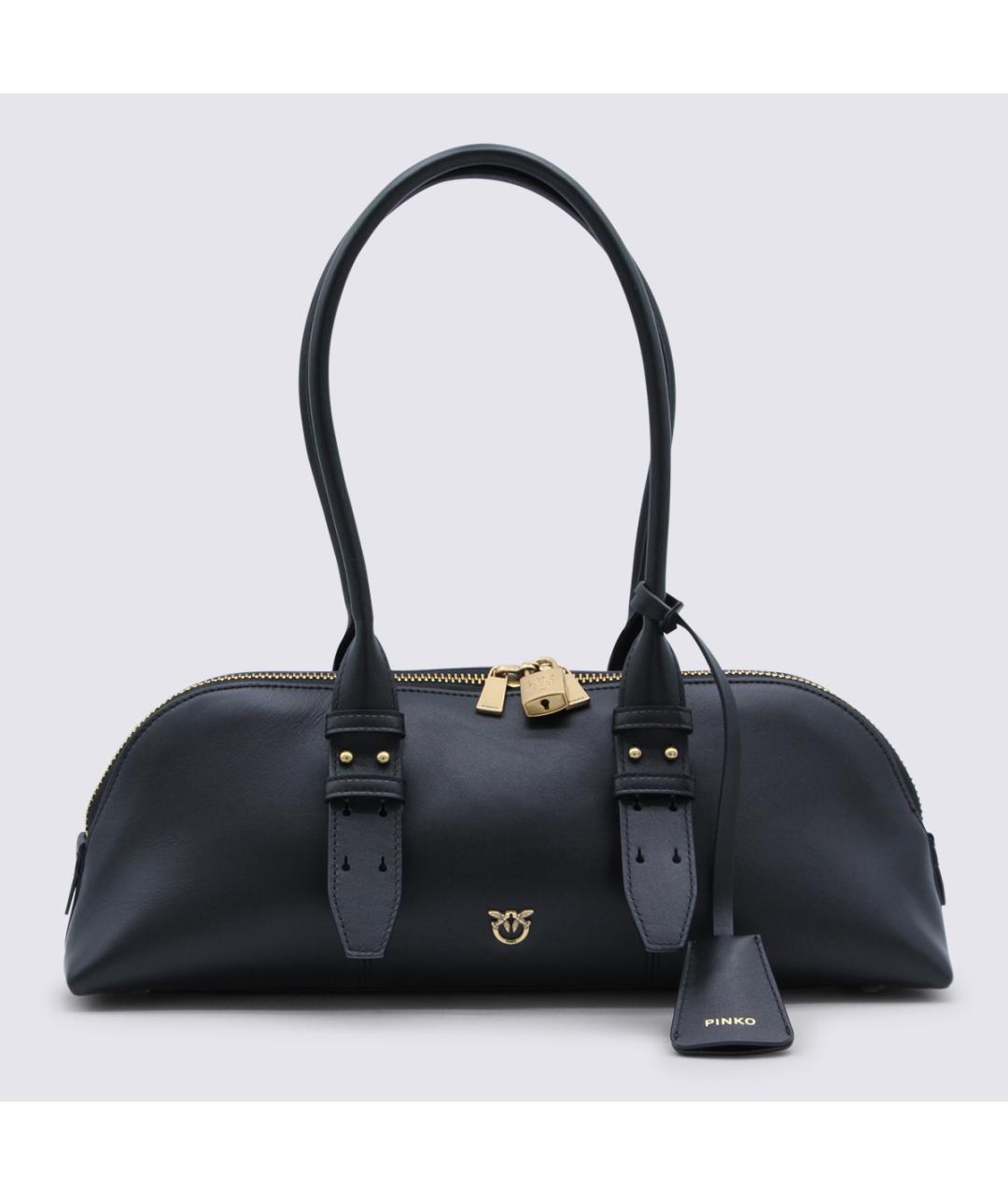 PINKO Черная кожаная сумка тоут, фото 5