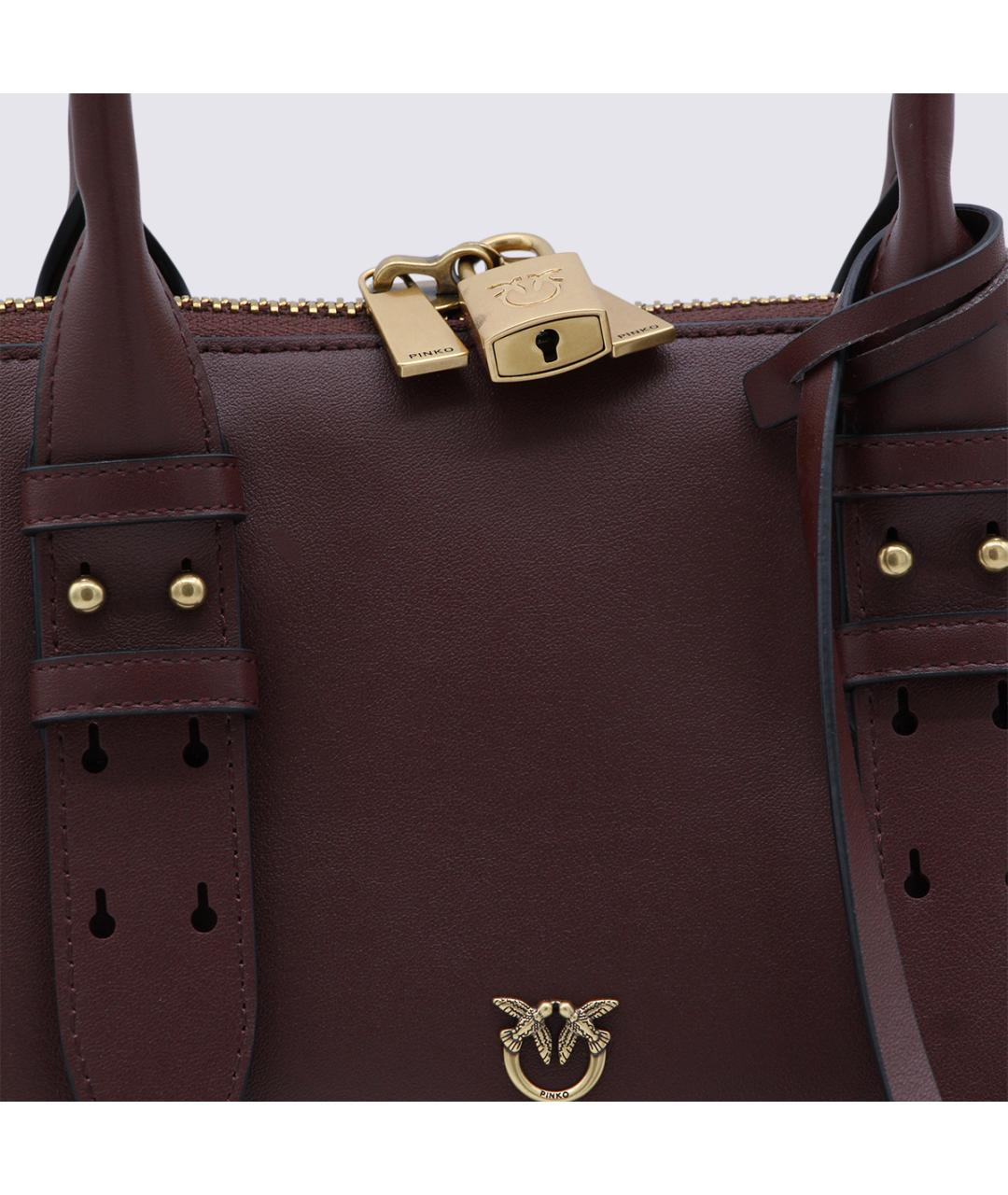 PINKO Фиолетовая кожаная сумка через плечо, фото 4