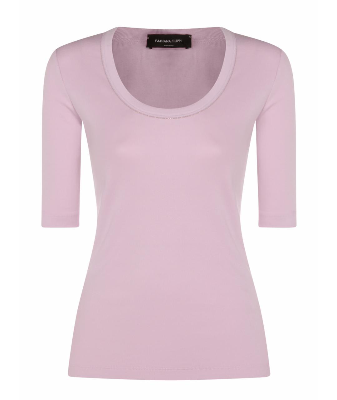 FABIANA FILIPPI Розовая хлопковая футболка, фото 1