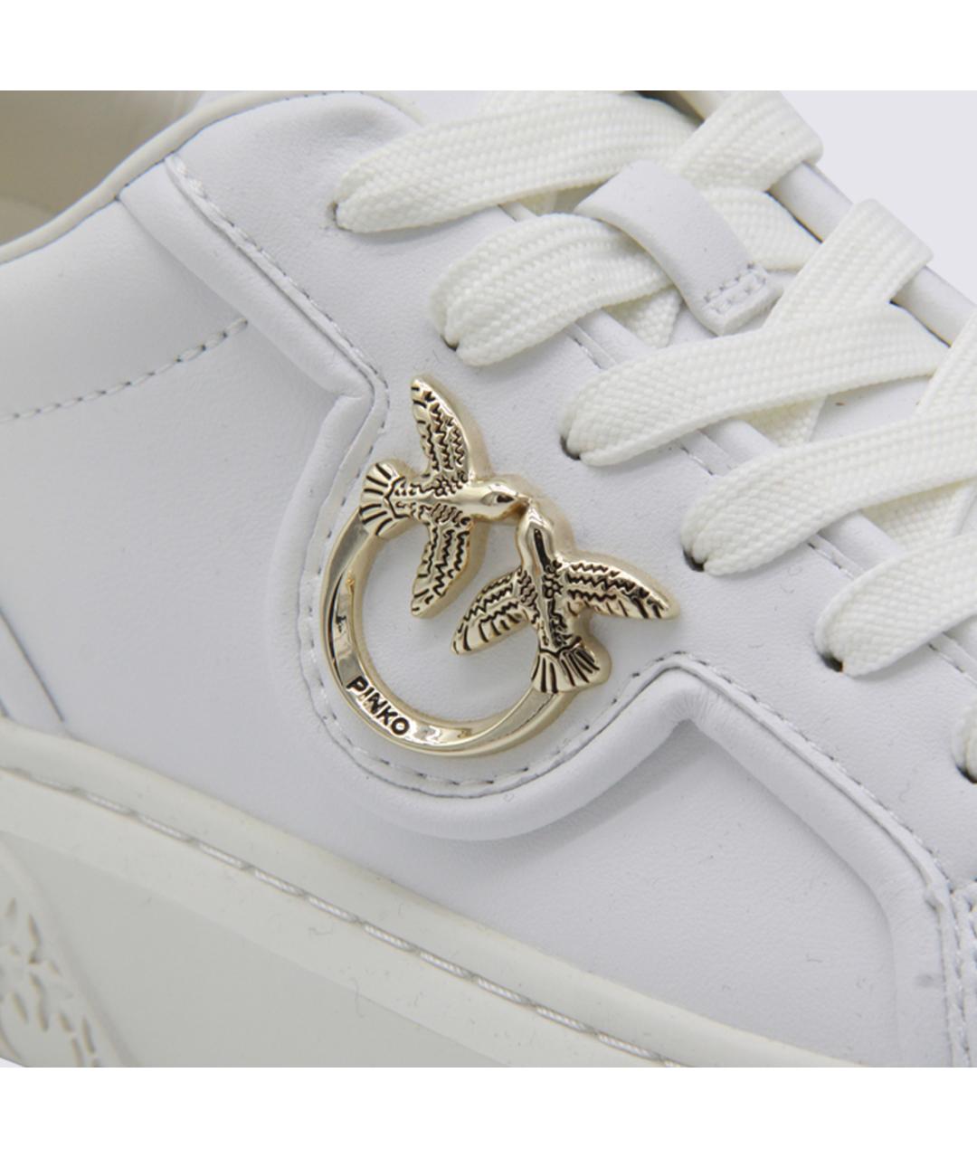 PINKO Белые кожаные кроссовки, фото 4
