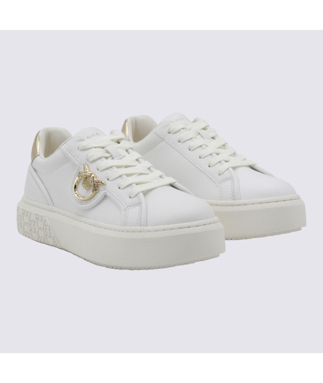 PINKO Белые кожаные кроссовки, фото 2