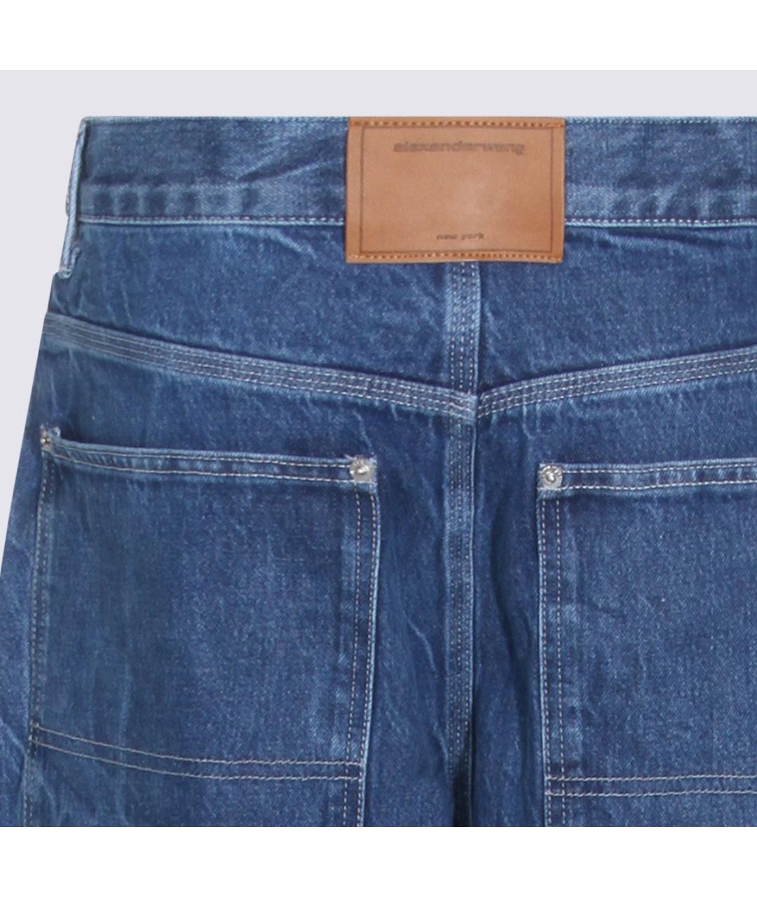 ALEXANDER WANG Синие хлопковые прямые джинсы, фото 4