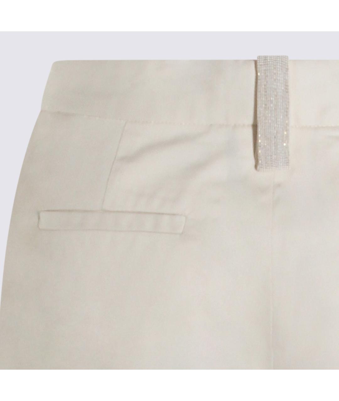 FABIANA FILIPPI Бежевые хлопковые прямые брюки, фото 4