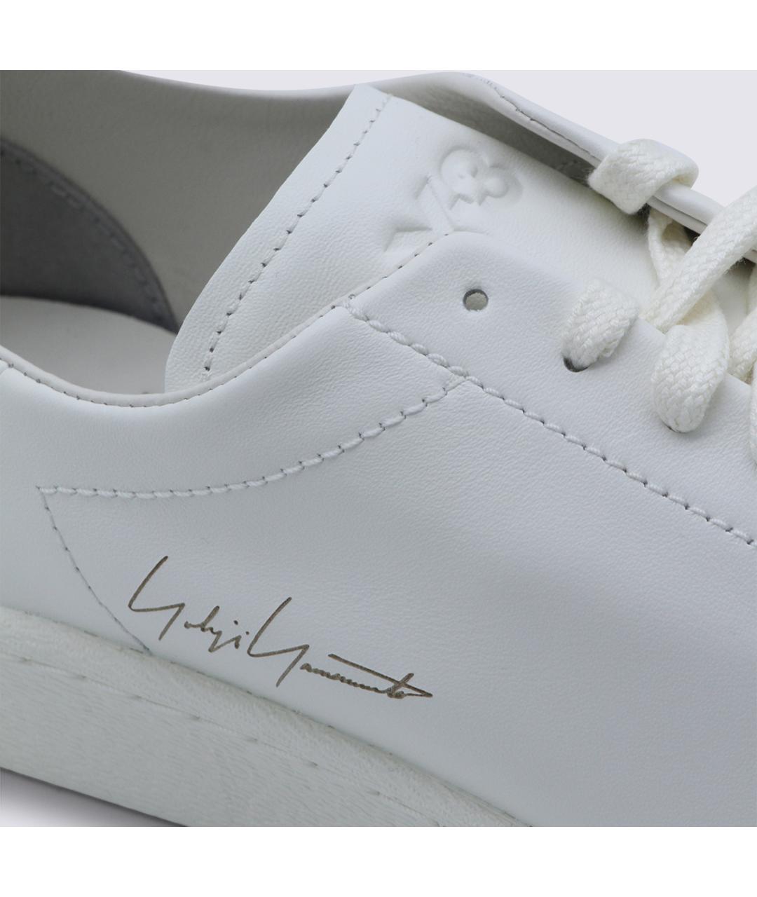 Y-3 Белые кожаные низкие кроссовки / кеды, фото 4