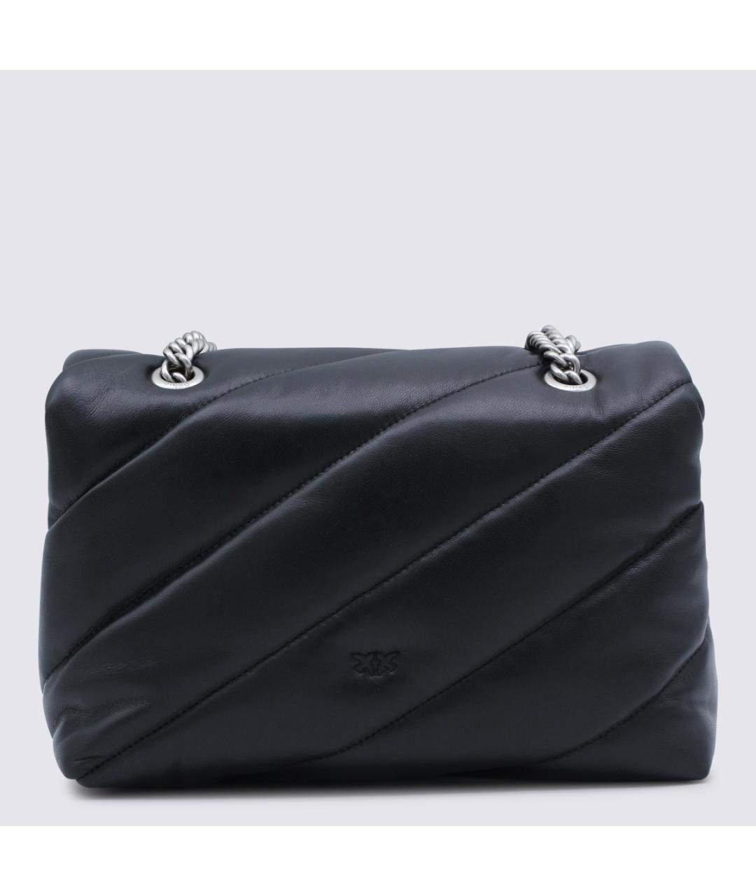 PINKO Черная кожаная сумка через плечо, фото 3