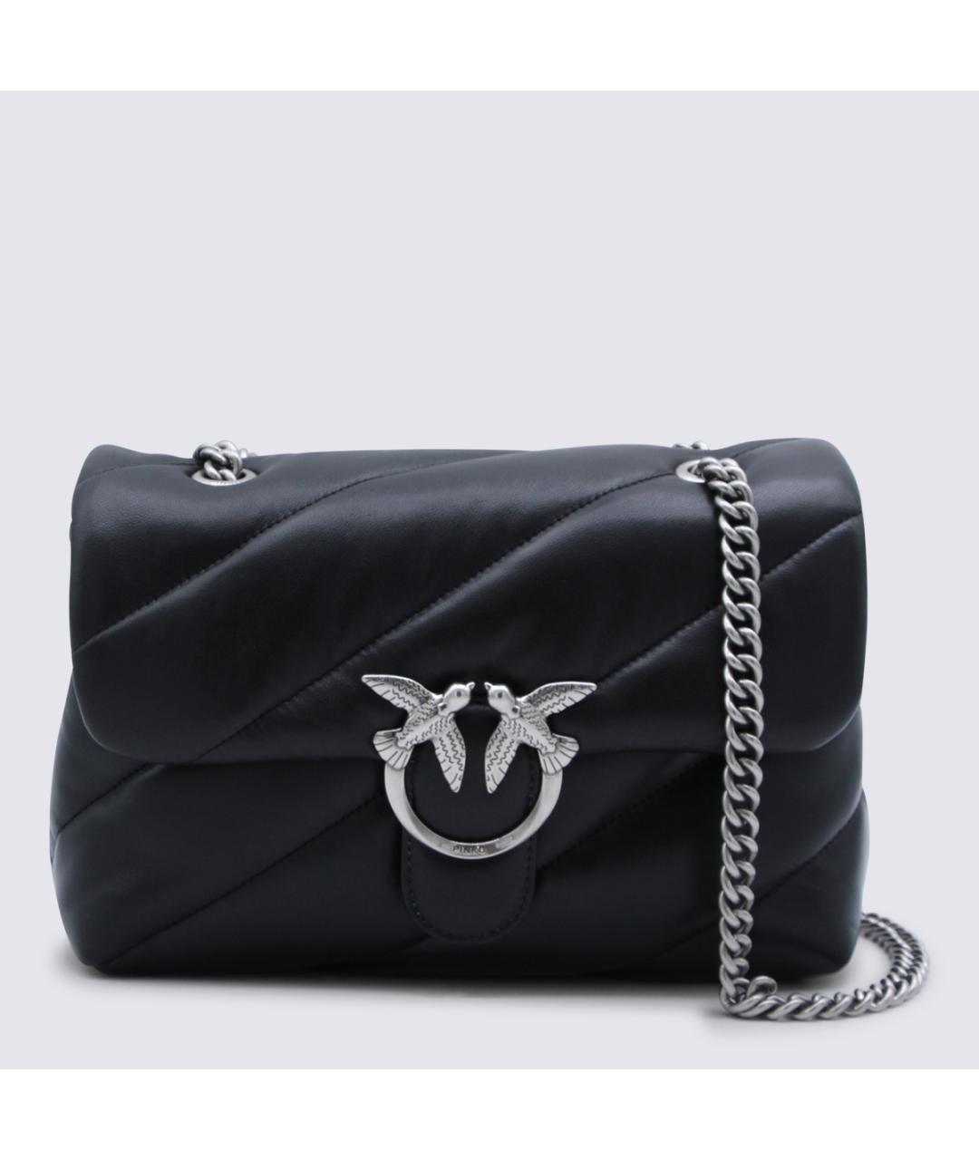 PINKO Черная кожаная сумка через плечо, фото 5