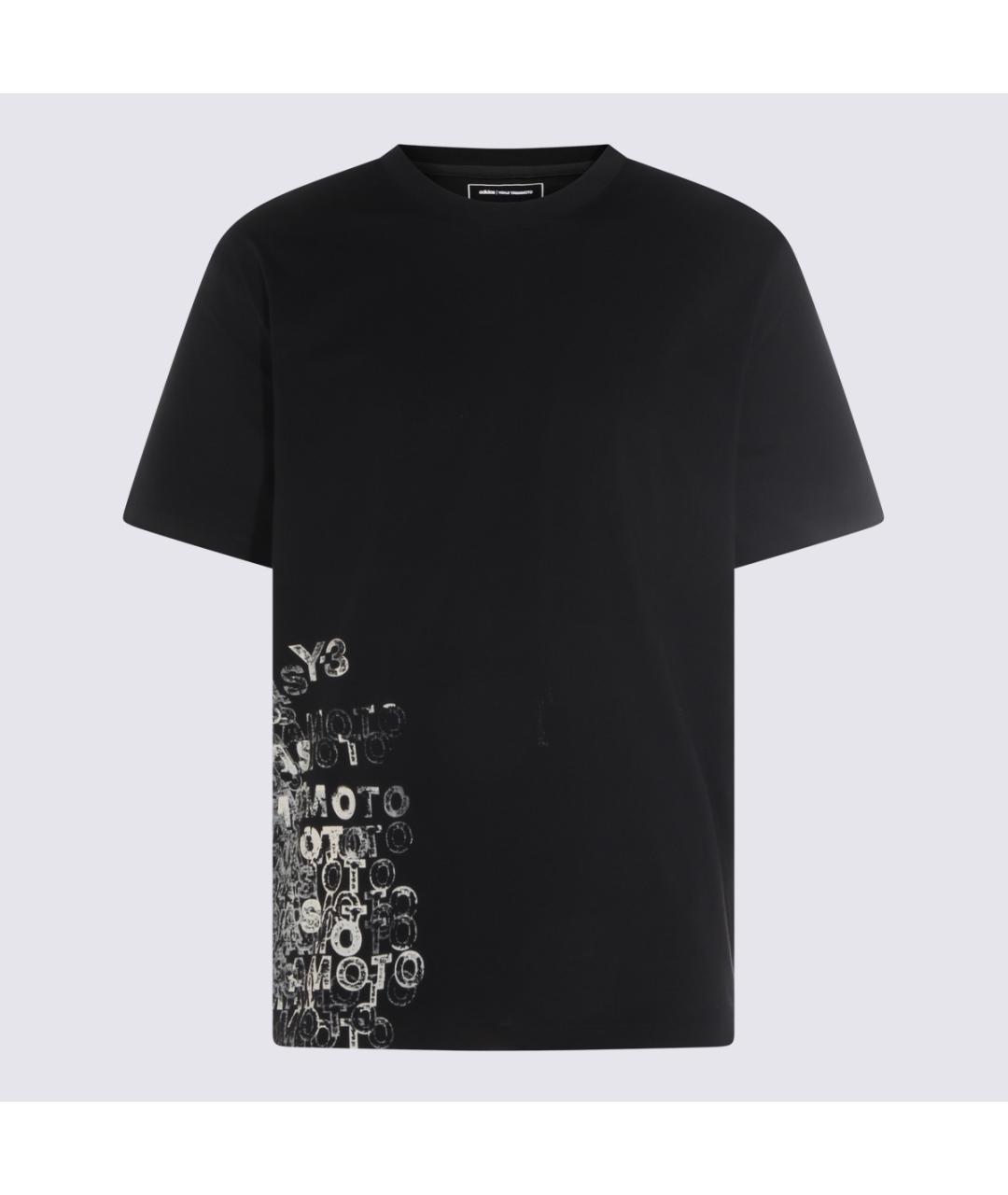 Y-3 Черная хлопковая футболка, фото 4