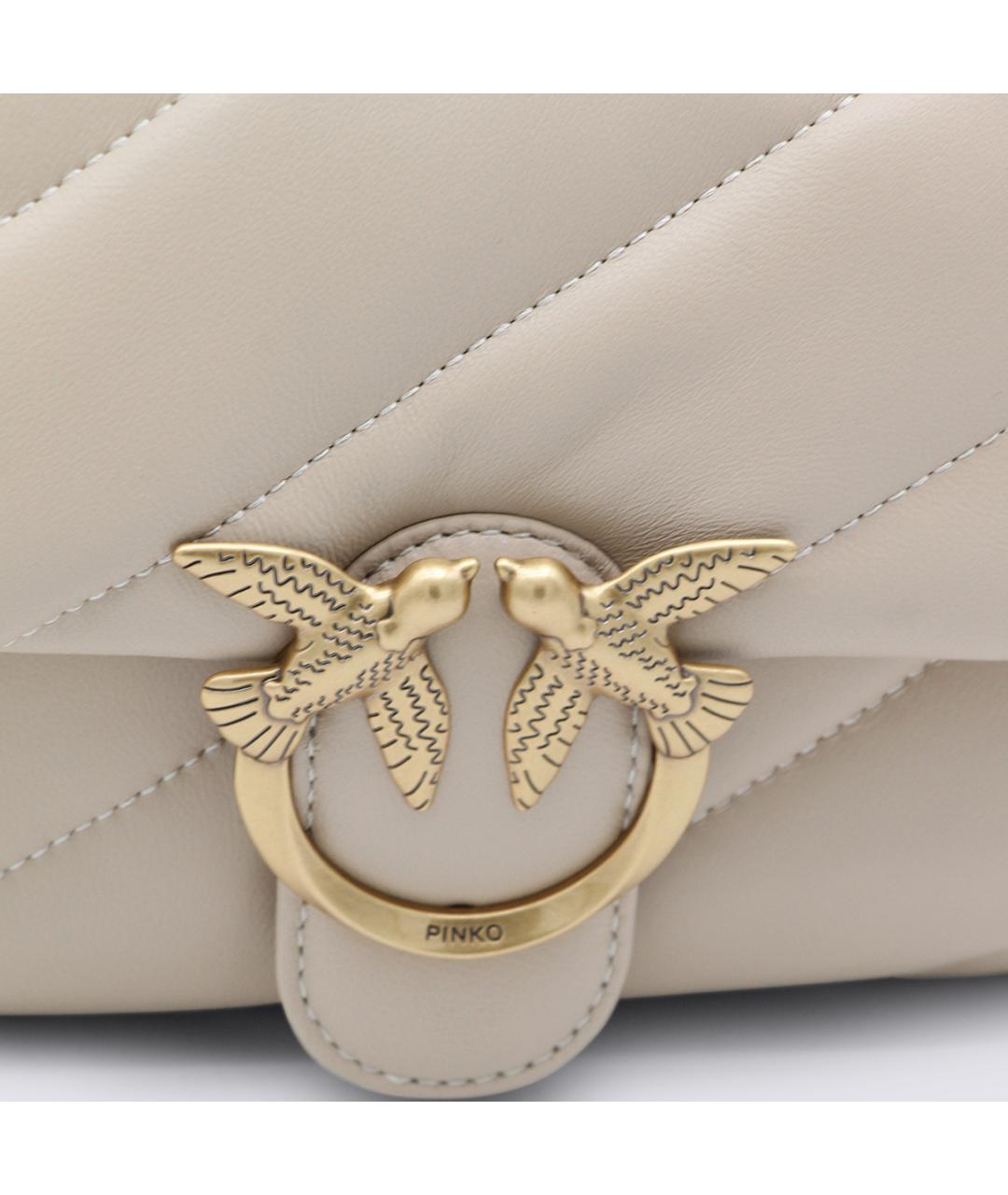 PINKO Бежевая кожаная сумка тоут, фото 4