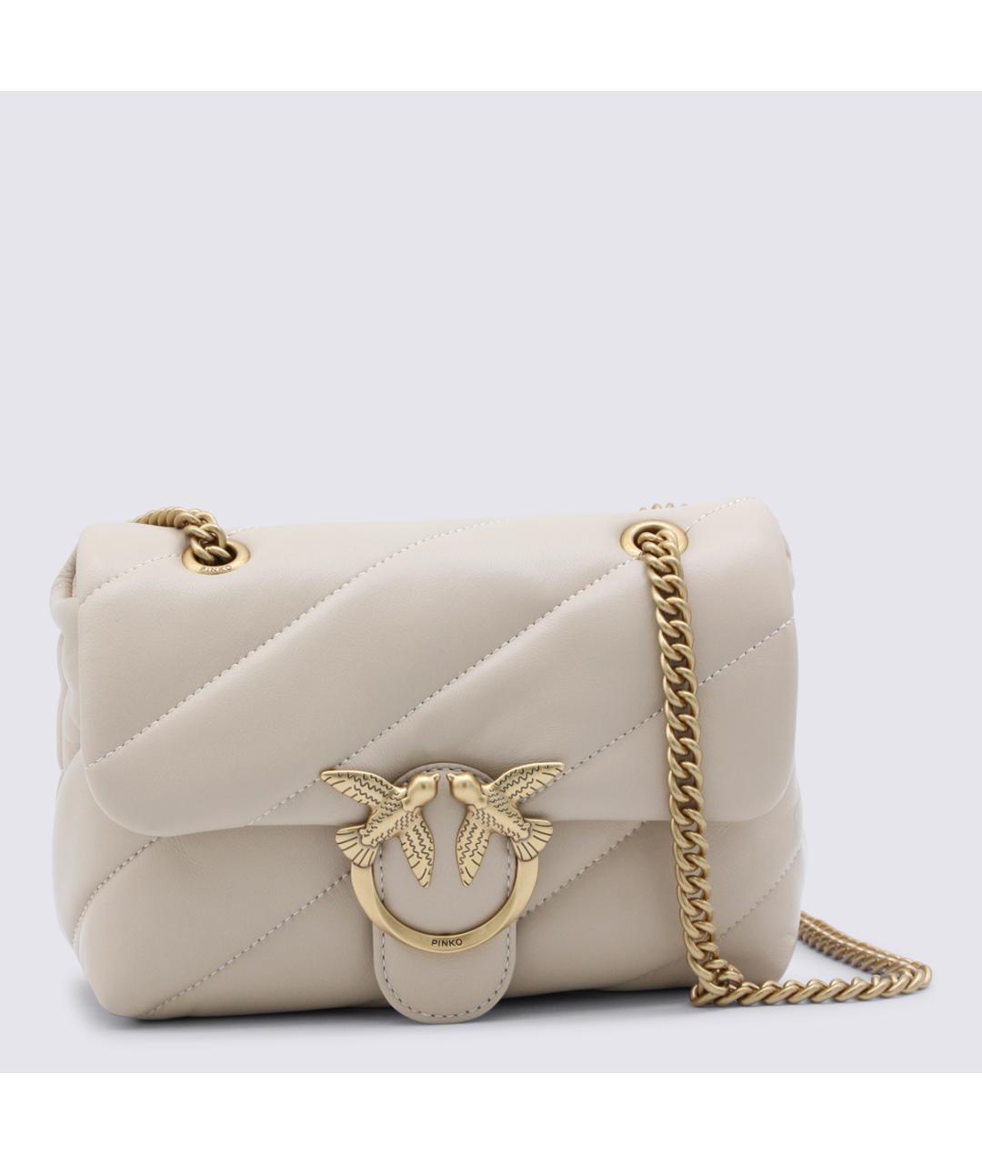 PINKO Бежевая кожаная сумка тоут, фото 1