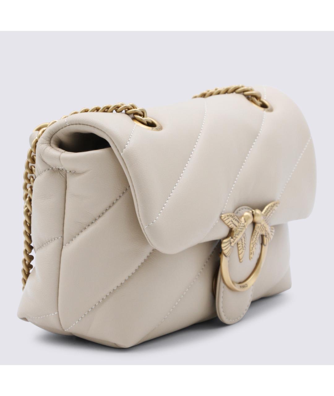 PINKO Бежевая кожаная сумка тоут, фото 2