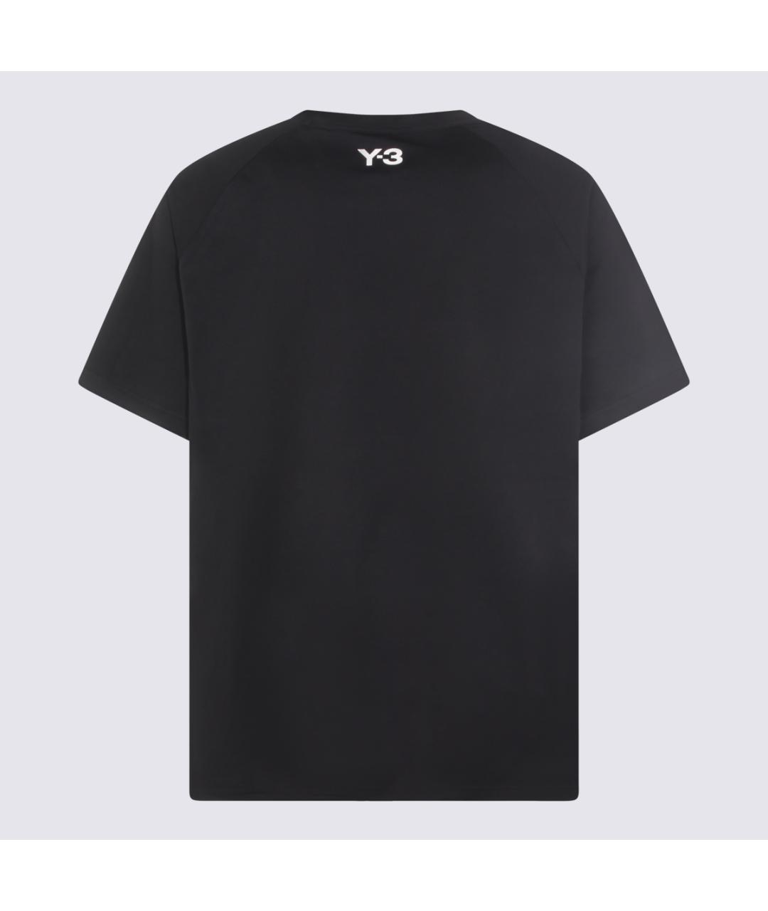 Y-3 Черная хлопковая футболка, фото 2